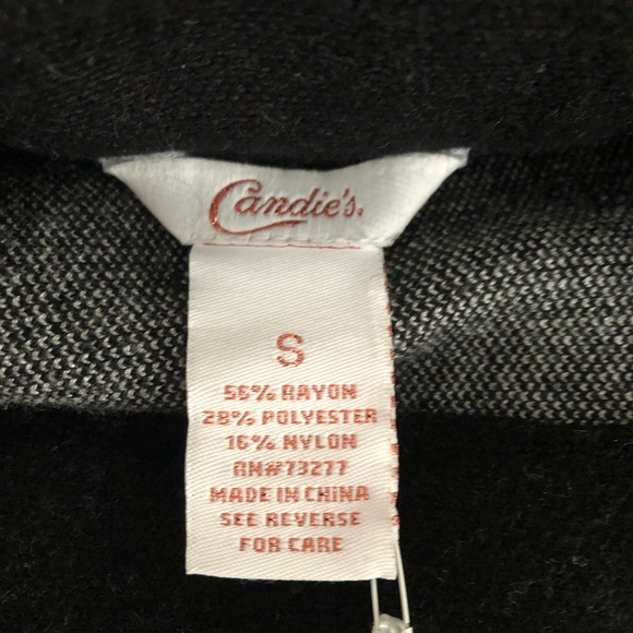 CANDIE’S flared skater style skirt, black with bottom hem white design (Small) - Picture 10 of 11